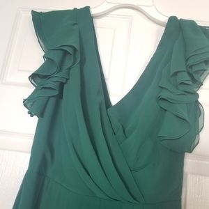 Dessy Collection Hunter green  bridesmaid dress